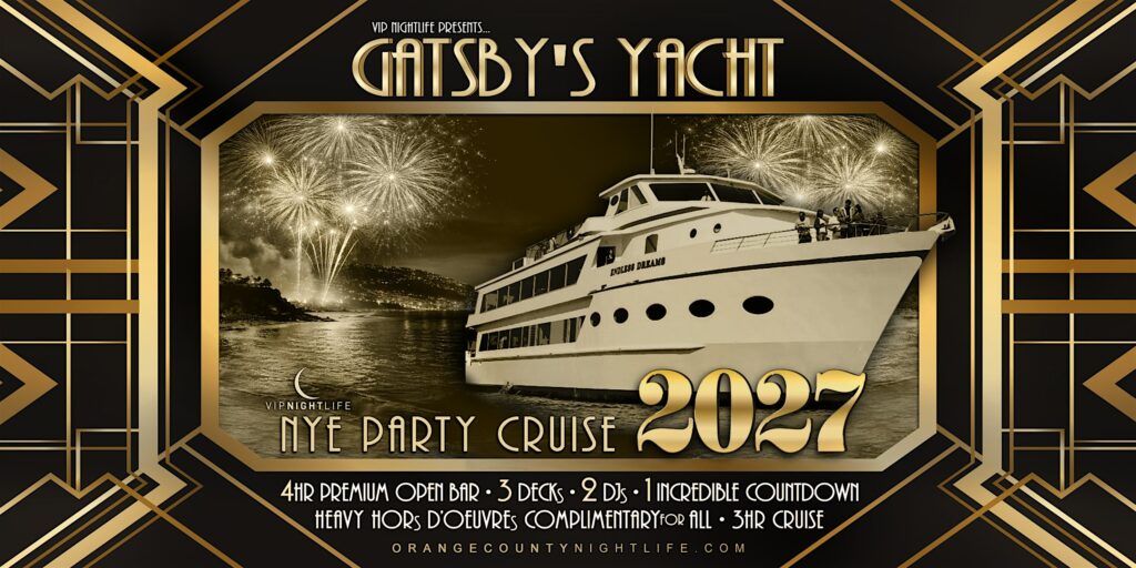 2027 Newport Beach New Year's Eve Fireworks Cruise | Gatsby's Yacht Party