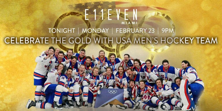 Olympic Team USA Hockey Celebrating Gold | E11EVEN Miami Party