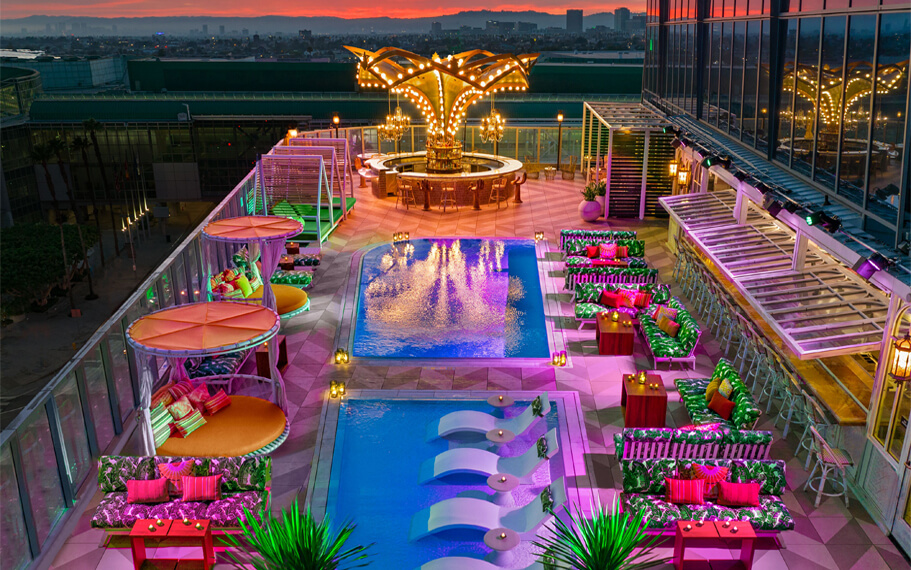 Golden Hour atop the Moxy Hotel DTLA