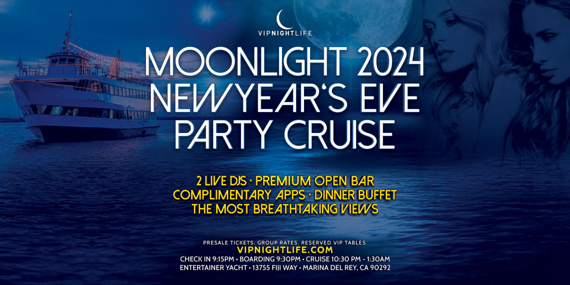 LA New Year’s Eve Moonlight Fireworks Cruise 2024 ClubZone