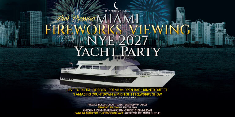 Miami Fireworks New Year's Eve 2027 | Pier Pressure® Yacht Party