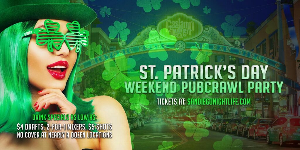 San Diego St Patrick's Day Weekend Pub Crawl Party