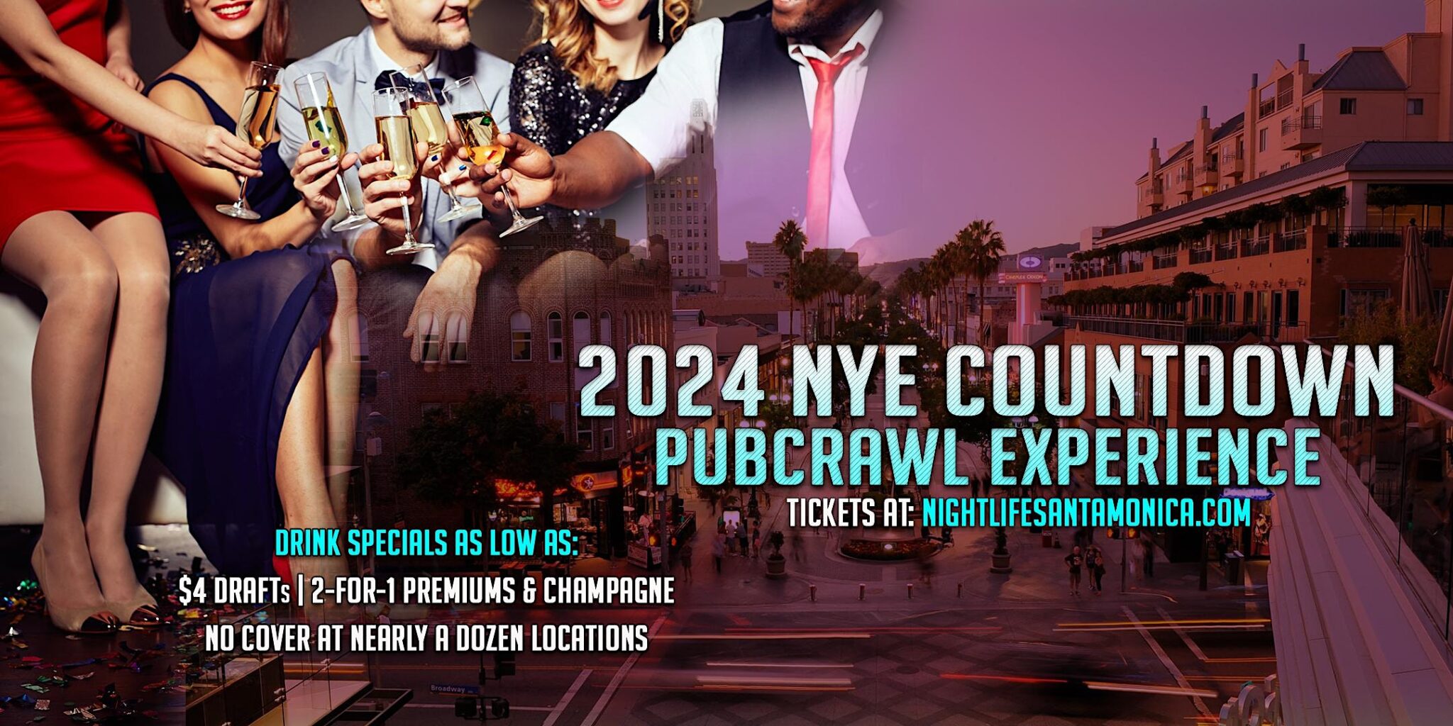 Santa Monica New Years Eve Pub Crawl Party 2024 ClubZone