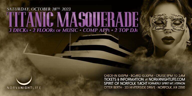 Titanic Masquerade Norfolk Halloween Yacht Party